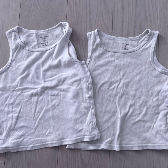 Joe Fresh Kids White Set of 2 Tank Tops ( Sz 7-8 ) - Picture 1 of 2